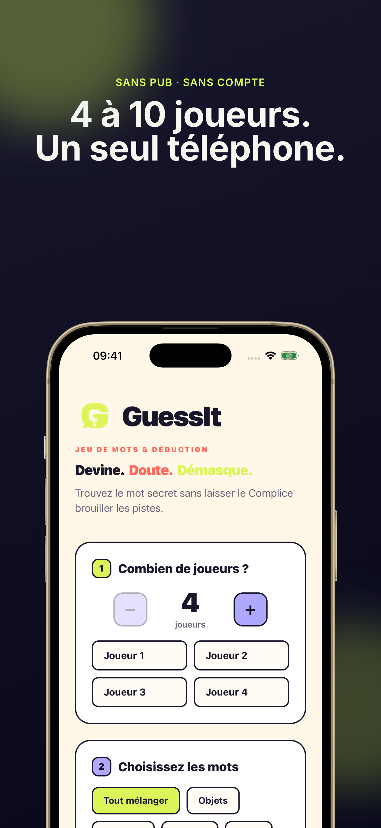 Configurez votre partie